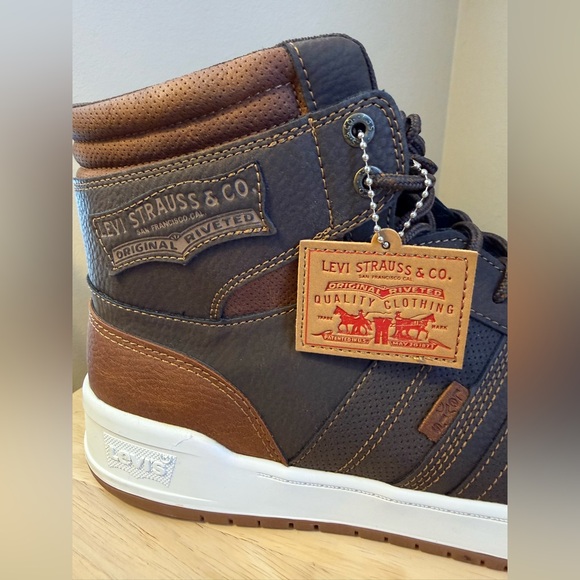 Levi’s Men’s High-Top Sneakers / Boots – Brown & Dark Gray – Size 13 - Picture 3 of 9